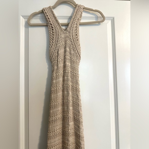 Dee Elly Crochet Razorback Maxi Dress Off-White Size Extra Small - Picture 5 of 10